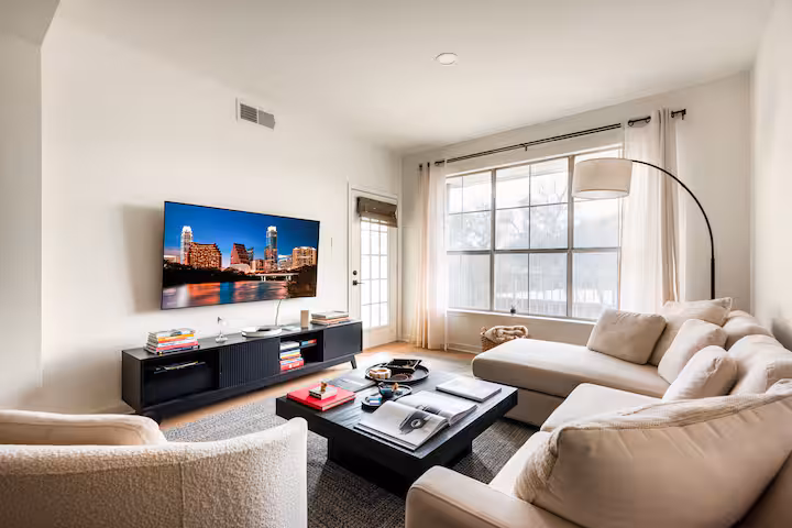 Living room at The Lola, South Congress Ave